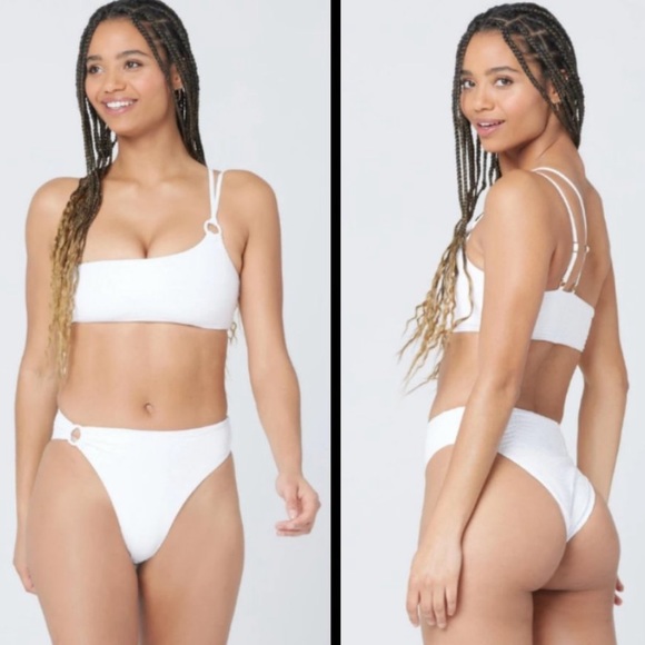 NEW! LSpace Set Indiana top and Jones Bottom Bitsy in gloss white gator - Picture 9 of 15